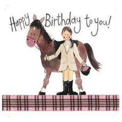 Alex Clark Girl & Pony Happy Birthday Card