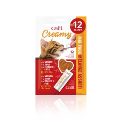 Catit Creamy Lickable Assorted Multipack Cat Treats - Pack of 12