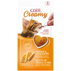 Catit Creamy Lickable Cat Treat Chicken & Liver 15 g - 5 Pack