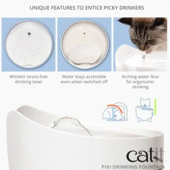Catit Pixi Fountain W/ Stainless Steel Top 2.5 L
