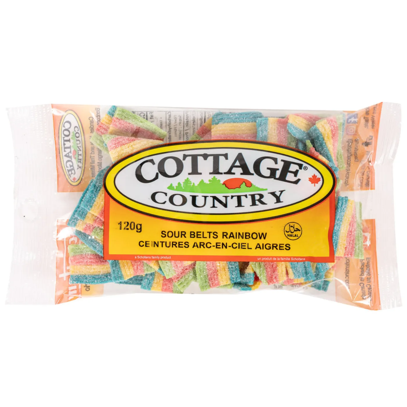 Cottage Country Sour Belts Rainbow 120 g