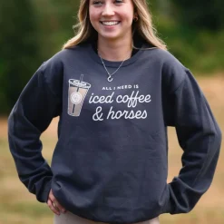 Women Dapplebay Iced Coffee & Horses Sweatshirt