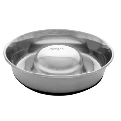 DogIt Stainless Steel Non-Skid Slow Feed Dog Bowl