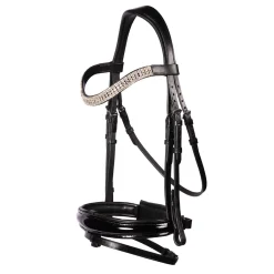 Flexible Fit Equestrian FFE Couture Patent Dressage Snaffle Bridle
