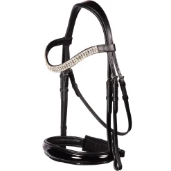 Flexible Fit Equestrian FFE Couture Patent Dressage Snaffle Bridle