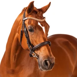 Flexible Fit Equestrian FFE Rose Gold Princess Wave Dressage Snaffle Bridle