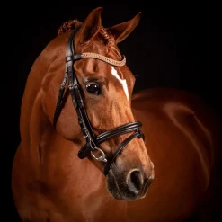 Flexible Fit Equestrian FFE Rose Gold Princess Wave Dressage Snaffle Bridle