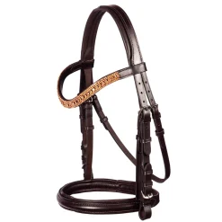 Flexible Fit Equestrian FFE Rose Gold Princess Wave Dressage Snaffle Bridle