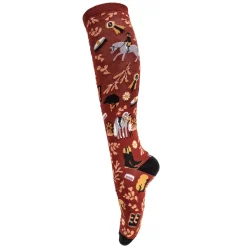 Four White Socks Hunter Derby Knee High Socks