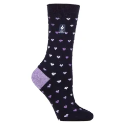 Heat Holders Ultra Lite Orchid Hearts Crew Socks