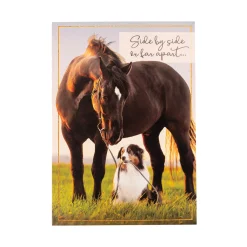 Bella Flor Ink on Paper Horse & Dog Friendship Card