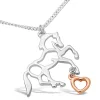 Kelley & Co . Rose Gold Heart Suspended from Hoof Necklace