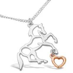 Kelley & Co . Rose Gold Heart Suspended from Hoof Necklace