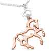 Kelley & Co . Rose Gold Horse Suspended from Silver Heart Necklace