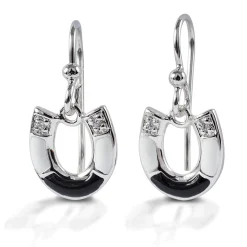Kelly Herd Black & White Horseshoe Earrings