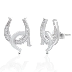 Kelly Herd Clear Double Horseshoe Earrings
