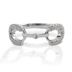Kelly Herd Clear Stones Horseshoe Bit Ring