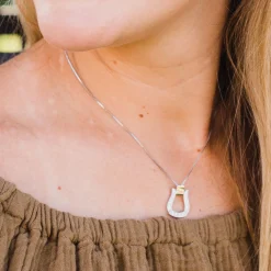 Kelly Herd Small Stone Base Oxbow Stirrup Necklace