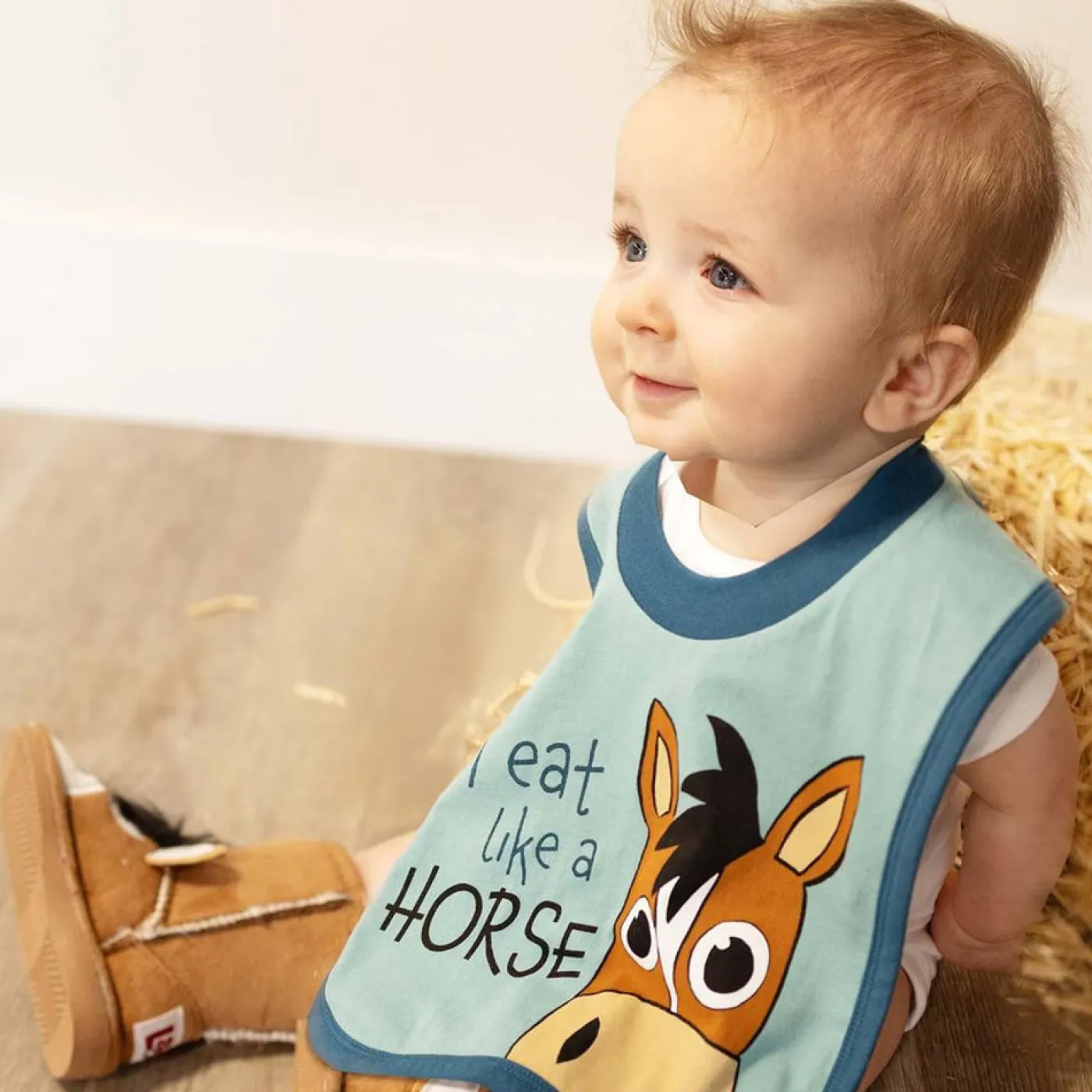 Lazy One I Eat Like A Horse Infant Bib