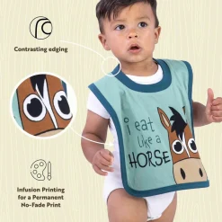 Lazy One I Eat Like A Horse Infant Bib