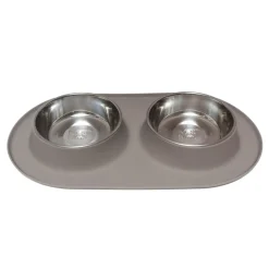 Messy Mutts Double Silicone Feeder Dog Bowl