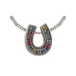 Finishing Touch of Kentucky Mutlicoloured Bling Horseshoe Necklace