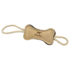 Tall Tails Natural Leather Bone Tug 40 cm