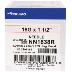 Terumo Medical Corporation Terumo 18 Gauge x 3.8 cm Needle - Box of 100