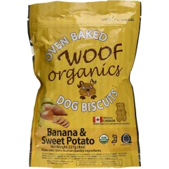 Woof Organics Banana & Sweet Potato Dog Treats 227 g